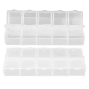 Grid Organizer Box White Plastic 10 Compartment Storage Container For Jewelr ADS