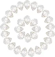 uxcell 36 Pcs 3D Teardrop Rhinestones Diamond Nail Charm Crystal Pointback K9 Glass Rhinestones Crystal Gems for Jewelry Making, Craft, 10x14mm, Silvery