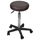 Round Office Stool Faux Leather Salon Vanity Barber Computer Desk Chair Brown