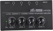 LANRU HA400 Ultra Compact 4 Channel Mini Stereo Audio Amplifier with Power Adapter