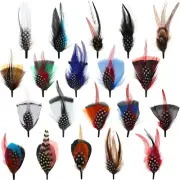 20 Pcs Hat Feathers, Assorted Feathers for Fedora Hats Colorful Real Feathers Ac