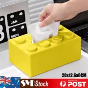 Tissue Box Dispenser Building Blocks Cover Storage Holder Napkin Case Organizer