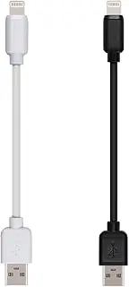 Short USB Cables, 5-Pack, Compatible with iPhone Pro & iPhone 14/13/ 12/11/ X/XR/ 9/8/ 7/6/ 5/SE/SE2, iPad 4th-9th gen/iPad Mini 1st-5th/iPad Air 1st-3rd/iPad Pro9.7/10.5 (Black, 6-inch)