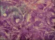 PEACOCK FEATHER DESIGN UNBRANDED BATIK,HALF YARD.