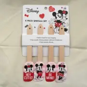Disney Mickey Mouse 2 Silicone Spatula Whisk Large 4pc Mini Silicone Spatula Set