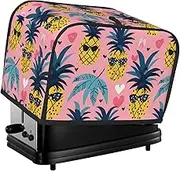 Pineapple Print 2 Slice Toaster Cover Fingerprint Bread Maker Protectors,Kitchen Small Appliance Dust Cover