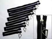 Zip, Zipper, Hanging Diamond Puller, Closed End, Metal, YKK, Black