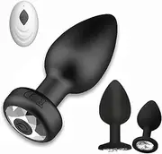Anal Plug Vibrator with 3Pcs Butt Plug,Prostate Massager Anal Plug Vibrator,Wireless Remote Control 10 Frequency Vibration Mode, Adult Sex Toys & Games, Suitable for Men and Women and Couples Fun (Black)