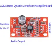 AD828 stereo dynamic microphone preamplifier board mic preamp DC 3.7V-15V _cd