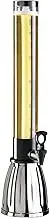 Oggi Beer Tower Beverage Dispenser, 2.75-Quart, 6-Pints with EZ-Pour Spigot, Clear Drink Dispensers for Parties, Tabletop Liquor Drinks Pourer, Stainless Steel