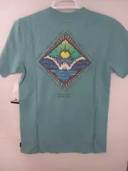 Rip Curl Boy's sz 12 (M) Aqua Short Sleeve Reflections T-Shirt NWT $22.95