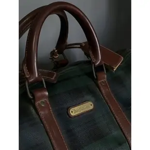 polo Ralph Lauren RL RRL 真皮 綠格 絕版 旅行袋 千鳥格 格菱紋 外出包 登機包 古著 選物