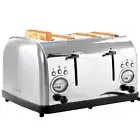 4-Slice Wide Slot Toaster with Variable Browning in Silver