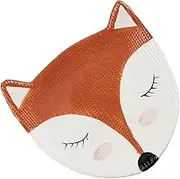Anneome Dessert Serving Plate Kitchen Plate Ceramic Material Safe for Food Animal Shape Fox Design Smooth Edges