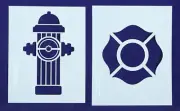 Fire Hydrant/Maltese Cross Stencils-2pc -Mylar 14 Mil Painting/CraftsTemplate