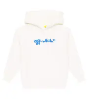 [Off-White Kids] Off-White Kids Logo cotton jersey hoodie Y 10 white