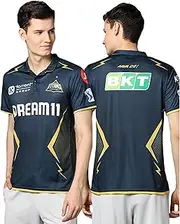playR Gujarat Titans Official Replica Jersey IPL 2025 Adult Half Sleeve, Size - L Navy Blue