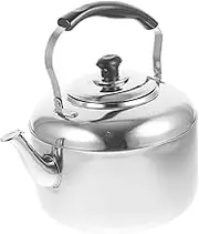 SOLUSTRE Stainless Steel Kettle with Whistle Hot Soup Pot for Coffee Tableware Induction Compatible Water Heater for Home and Office Use