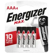Energizer MAX AAA Alkaline Batteries 4 Pack