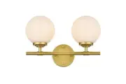 Elegant Lighting LD7301W15 Ansley 2 Light 10" Tall Bathroom - White