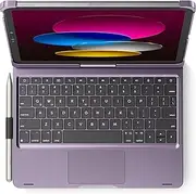 edaiser Swivel Keyboard Case for Apple iPad 11th Gen 2025 (A16)& iPad 10th Generation (10.9-inch); Rotatable Cover and Pencil Holder, Multi-Touch Trackpad, RGB Backlit, Metallic Purple