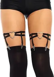 [Leg Avenue] Women's Elastic Thigh High Garter Suspenders, Black