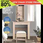 ALFORDSON Dressing Table Stool Set Sliding Makeup Mirror Vanity Desk Wood