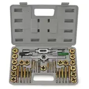 NEIKO 00911A SAE Tap and Die Set, Titanium-Coated Alloy Steel Taps and Dies, ...