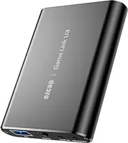 371 Game Link U3 Video Capture Box 4K Loop Out 1080P HD Recording Box USB3.2 o Video Converter Support MIC in LINE in Plug and Play for Camcorder TV Box Computer Game Console Black One Size