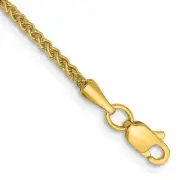 Real 14kt Yellow Gold 9 inch 1.55mm Semi-Solid Wheat with Lobster Clasp Anklet