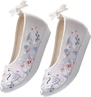 Levemolo Chinese Style Embroidered Hanfu Shoes Silk Material Flat Heel Anti-Slip Size m