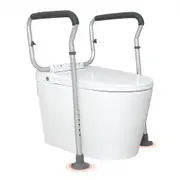 VEVOR Toilet Safety Rail, Bathroom Toilet Seat Frame, Adjustable Width & Height Fit Most Toilets, Supports 136 kg, Toilet Handles Grab Bars with Padde