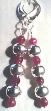Brizallian Red Ruby & Silver Balls With 925 stamped Lever Back Earrings