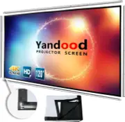 Portable Projector Screen 120 Inch with Combined Pole Frame Black Backing Silver