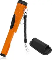 Fully Waterproof Handheld Metal Detector for Adults and Kids, Small Pin Pointer Wand, 360° Detection, High Accuracy, 3 Alert Mode, Professional for Gold, on Beach, Underground (Orange)