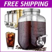 1 Gallon Cold Brew Coffee Maker - Elegant Silver Stainless Steel Infuser