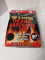 Polar Extreme Men's 2XL Base Layer Thermal Set Black New In package Top & Bottom