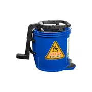 Cleanlink Heavy Duty Floor Cleaner Mop 16L Plastic Bucket Wringer w/ Wheels Blue