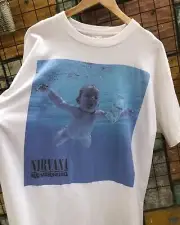 1991 Nirvana - Nevermind, 2 Sided, Vintage Graphic Men T-Shirt 104218