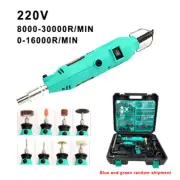 220V Electric Mini Hand Drill Grinder Combo Kit Engraver Two Grinding Head Tool