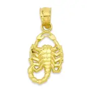 Solid Gold Scorpion Pendant in 10 or 14k, Zodiac Jewelry Scorpio Jewelry Gifts