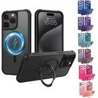 For iPhone 16/15/14/13/12/11 Pro Max Heavy Shockproof Magnetic Case Ring Holder