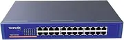 Tenda Switch 24 Port Gigabit LAN Switch 19 Inch Rack Mounting Network Switch (Plug and Play, Fanless, Metal Housing, Black) (TEG1024D)