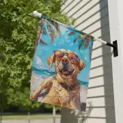 Yellow Labrador Retriever Sunglass Summer Yard Flag, Summer Dog Garden Decor