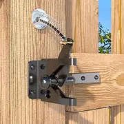 JZVXX Gate Latch with Spring Cable Pull for Fence Gate - Carbon Steel - Black