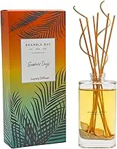1x Summer Days Oceania Scented Reed Diffuser - 150ml - Essential Oil Home Bathroom Fragrance Aroma Sticks Glass Bottle Set - by Bramble Bay