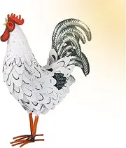 Garden Statues - Metal Rooster Sculpture Statue Figurine Halloween Decorations Chickens | Statues Outdoor Farmhouse Decor Lawn Ornaments, Standing Animal Sculpture, Backyard Patio Home Decorations