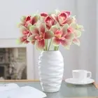 6pcs 6 Heads Artificial Orchid Bouquet Fake Flower Home Living Room Decor
