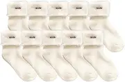 [Jaksairos] Women Fuzzy Slipper Socks 5/10 Packs Fluffy Coral Fleecce Warm Thickened Shoes Socks Flexible Knit Snug Sleep Socks