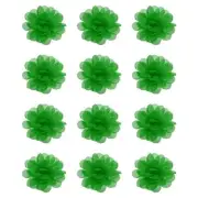 12Pcs 2" Chiffon Flowers Sewing Fabric Flower Appliques for Crafts Dark Green